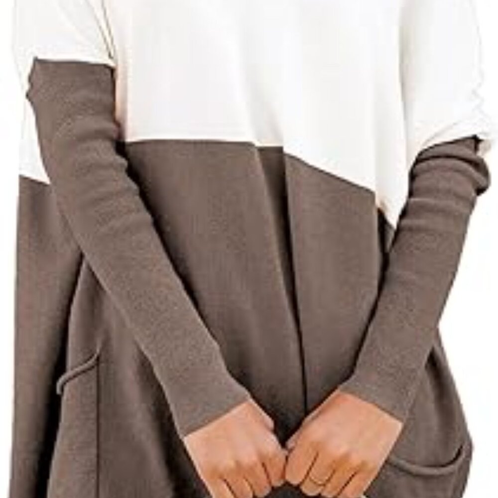 Women's Oversized Color Block Drop Shoulder Patch… - image 2